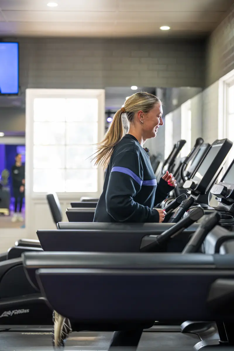 Running on a treadmill by the windows